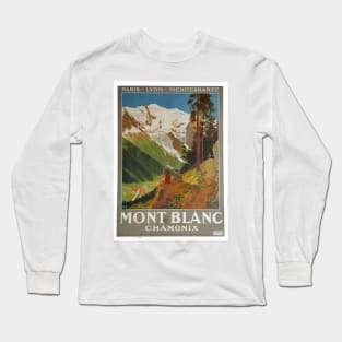 Mont Blanc, Chamonix - Vintage French Travel Poster Long Sleeve T-Shirt